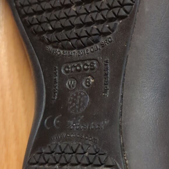 Crocs at Work Shoes Ballet Flats Womens 8 Black Casual Slip Resistant Comfort - Picture 7 of 7